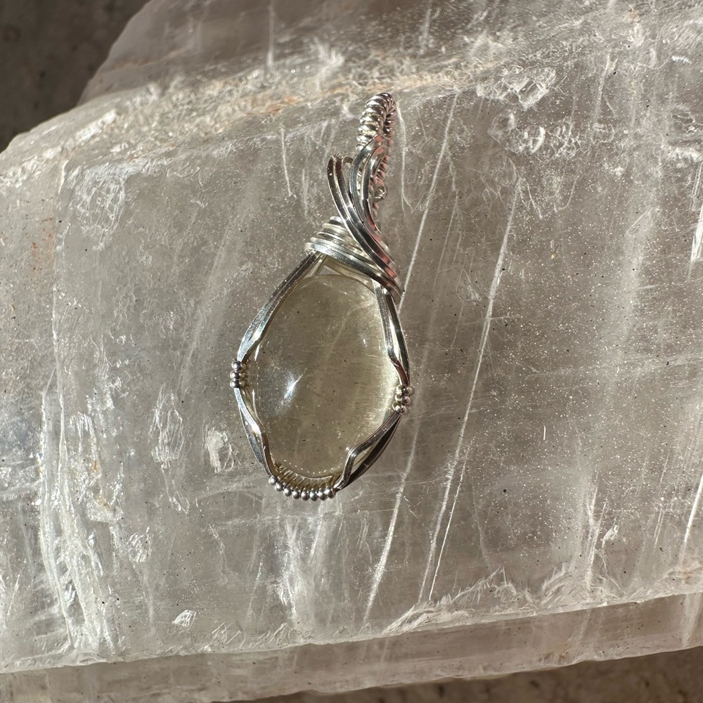Sterling Silver Natural Citrine Necklace Pendant - Picture 3 of 6